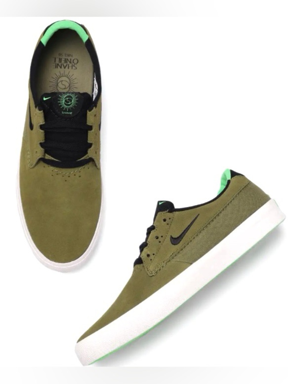 Nike SB Shane O'Neill Pilgrim Green Suede Skate Shoes BV0657-304 Men's Size 9.5